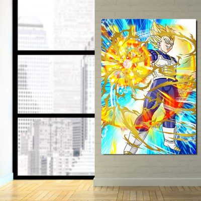 3 DBZ Vegeta Powerful Fire Aura Release 1Pc Canvas Print - Dragon Ball Z Mall