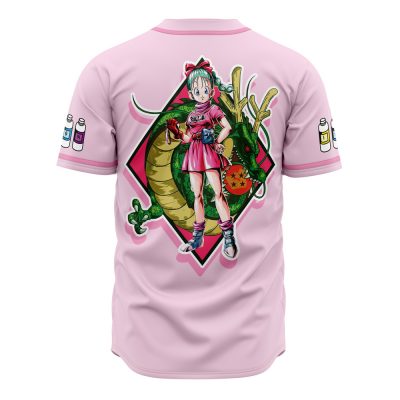 Bulma Pink DBZ AOP Baseball Jersey AOP Baseball Jersey BACK Mockup - Dragon Ball Z Mall